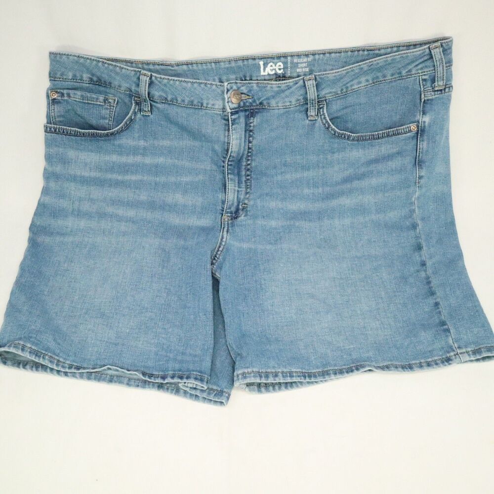 Lee Denim Jean Shorts Regular Fit Short Mid-rise Women's Size 22